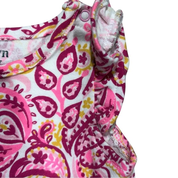 Crown & Ivy Baby Pink and Yellow Paisley Jumpsuit size 6 months - Picture 5 of 7